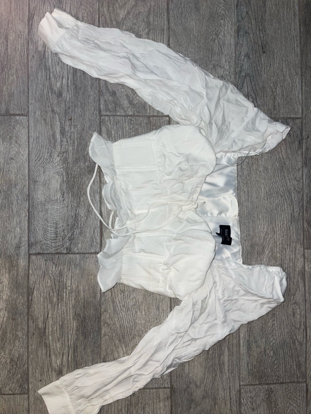 Bardot Black Label on White Satin